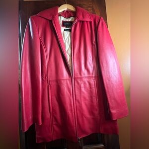 Mason Red Leather Coat